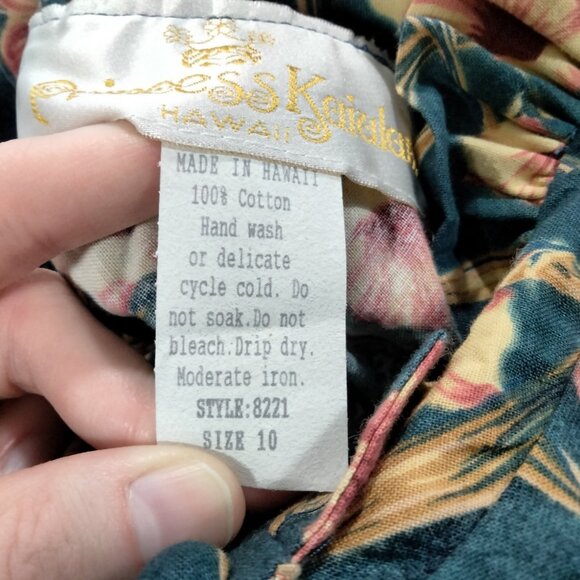 Vintage Princess Kaiulani Muumuu Hawaiian Maxi Dress Floral Victorian Ruffles 10 - Picture 8 of 9